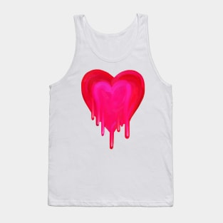 Melting Magenta Painted Heart Tank Top